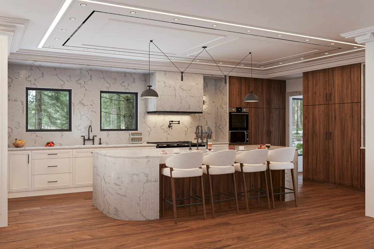 Modern Classic Home with Fluted Details and Warm Wood — image 3