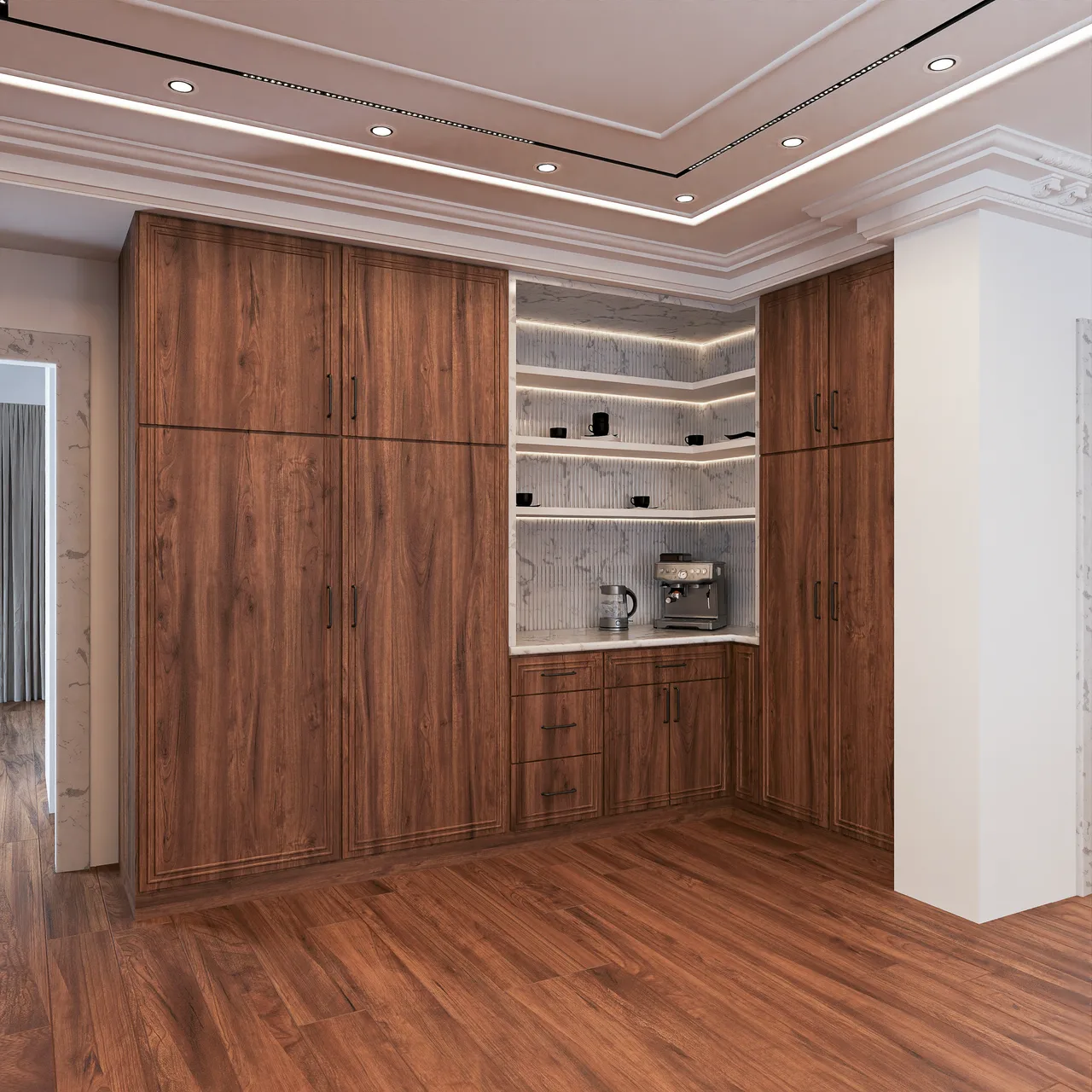 Modern Classic Home with Fluted Details and Warm Wood — image 4